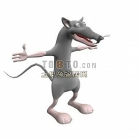 Personaje de ratón de dibujos animados divertido modelo 3d