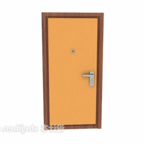 Brown Mdf Wood Door 3d model