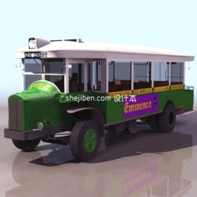 Mô hình xe buýt trường học cổ 3d