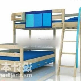 Dormitory Student Bunk Bed 3d model