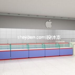 مدل سه بعدی داخلی فروشگاه موبایل اپل