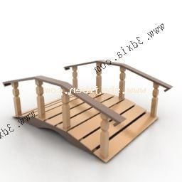 आर्क ब्रिज लकड़ी सामग्री 3डी मॉडल