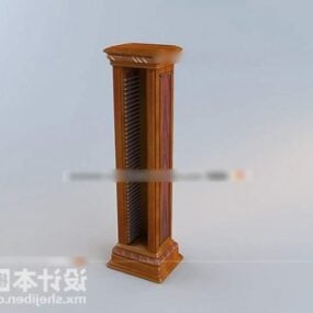 3д модель деревянных перил, перил для террасы, балясины