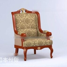 Wood Chair Upholstery Vintage Pattern 3d model