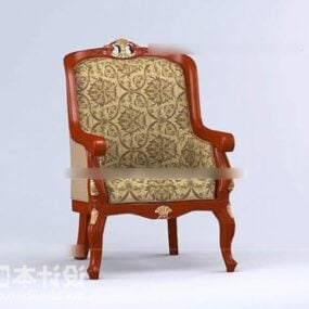 European Vintage Chair Wood Furniture 3d model