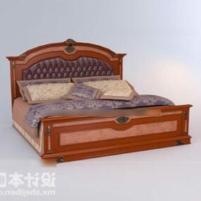 3д модель классической двуспальной кровати с тафтинговой спинкой