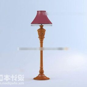Carving Floor Lamp Wood Furniture 3d model
