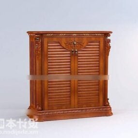 Classic Shoe Cabinet Wood Furniture 3d model