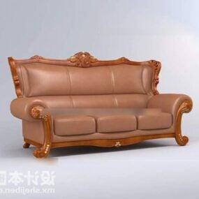 Double Sofa Velvet Material 3d model