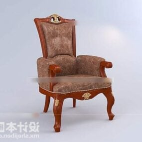 European Classic Chair Wood Furniture 3d model