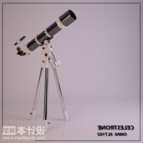 Modello 3d del telescopio rifrattore