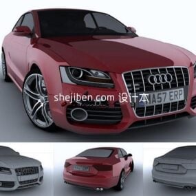 Audi S5 auto rood geschilderd 3D-model