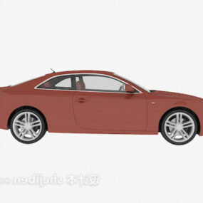 Červený lakovaný 3D model auta Audi