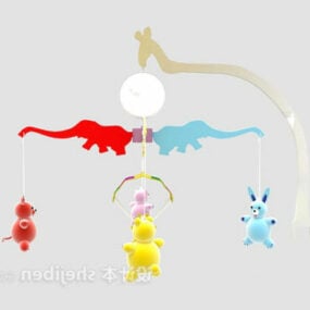 Brinquedo de decoração suspensa móvel para berço de bebê modelo 3d