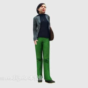 Mode vrouw staande karakter 3D-model