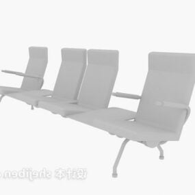 Waiting Chair Metal Material 3d model