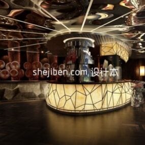 Bar Design Library Interior Scene 3D-malli