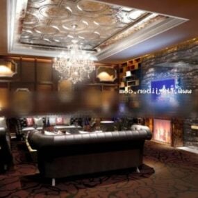 Bar Karaoke Room With Decorative Ceiling 3d model