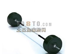 Black Barbell Fitness Equipment 3d model