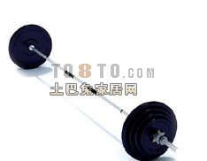 Peralatan Fitness Barbel Hitam model 3d