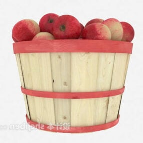نموذج برميل فاكهة التفاح ثلاثي الأبعاد