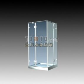 Modello 3d per bagno quadrato in vetro