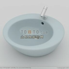 Badezimmerwaschbecken mit Wasserhahn 3D-Modell