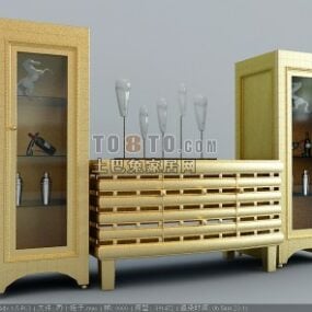 Hermoso mueble de televisión modelo 3d