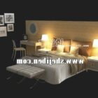 Bed photo wall 3d model .