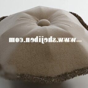 3д модель тканевой подушки коричневого цвета