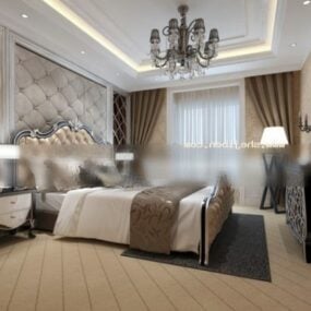 European Bedroom Interior Scene 3d model