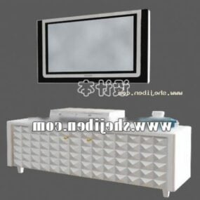 Bedroom Tv Cabinet White Color 3d model