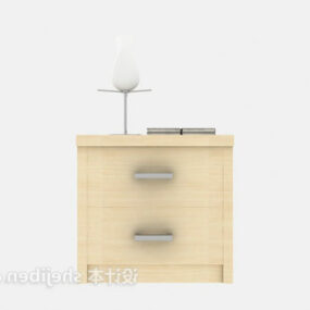 Table de chevet en bois modèle 3D