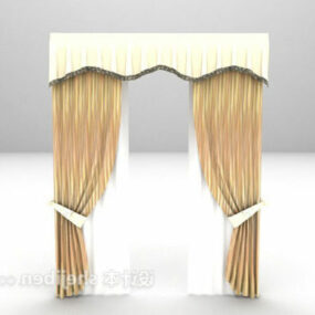 Beige Elegant Curtain 3d model