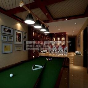 Billiard Entertainment Room Interior Scene 3d model