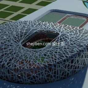 Bird Nest Stadium Architecture 3d-modell