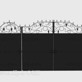 Modelo 3d do portão de ferro preto