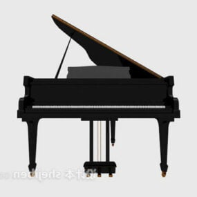 Piano à queue noir classique modèle 3D