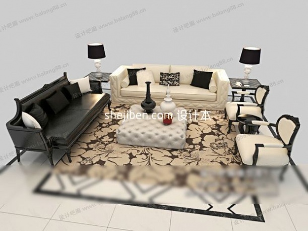 Schwarz-Weiß-Sofa-Wohnzimmermöbel
