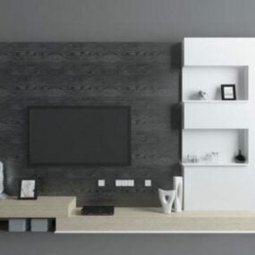 Tv-vägg svart sten bakgrund 3d-modell