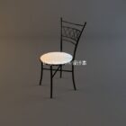 Stuhl aus schwarzem und weißem Stahl
