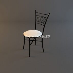 Chaise en acier noir et blanc modèle 3D