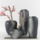 Black ceramic vase 3d model .