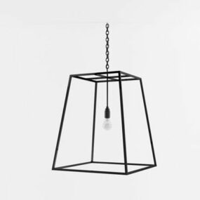 Lámpara de araña de hierro con marco negro modelo 3d