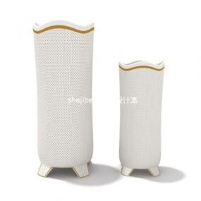 White Ceramic Vase Decorative Ware 3d model