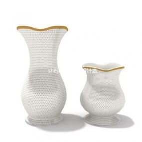 White Vase Ceramic Material 3d model