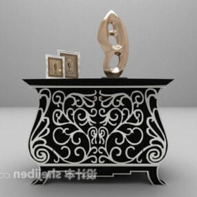 Black Antique Entrance Cabinet 3d model