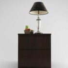Black Bedside Table With Table Lamp