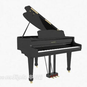 Black Grand Piano Music Instrument 3d model