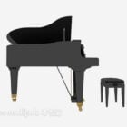 블랙 그랜드 피아노 무료 3d 모델 .